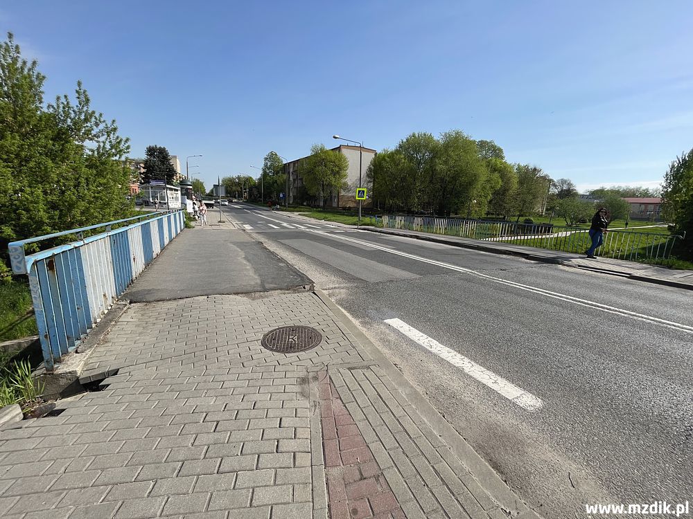 Odcinek ulicy Chrobrego przewidziany do rozbudowy wraz z mostem