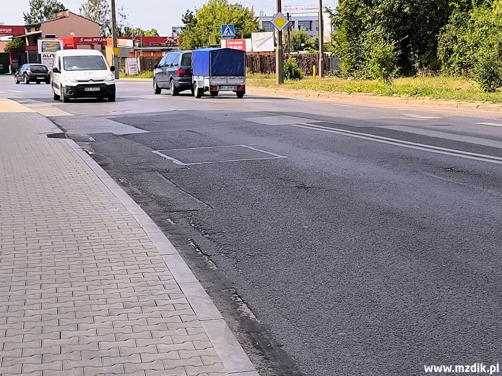 Fragment ulicy Zagłoby przewidzianej do wymiany nawierzchni