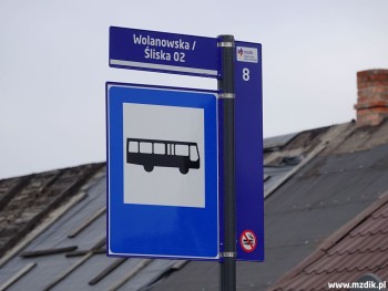 Nowy przystanek linii 8 u zbiegu z ulicą Śliską.