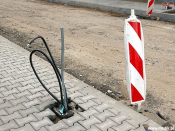 Instalacja pod montaż słupa oświetleniowego.