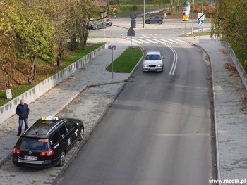 Odcinek przy skrzyżowaniu z ulicą Jana Pawła II.