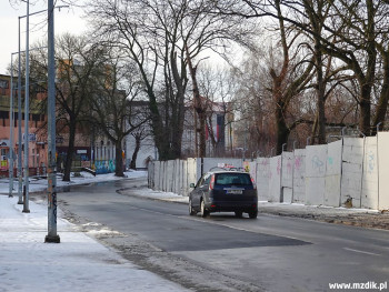 Usunięta bocznica kolejowa na Mazowieckiego.