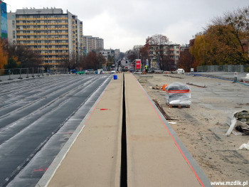Wiadukt na ulicy Żeromskiego podczas budowy.