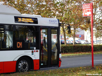 Wyznaczone miejsce zatrzymania się autobusu.