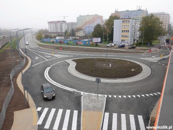 Przebudowane Rondo Zapały w ciągu Trasy N-S.