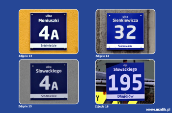 Zdjęcia tablic adresowych SIM w Radomiu (13-16).